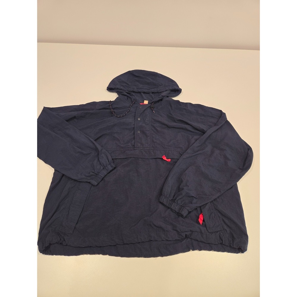 VTG Abercrombie Fitch Jacket Men's Large Blue 1/2 Zip Windbreaker Anorak Pockets